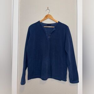 Lands' End Navy Long Sleeve Henley